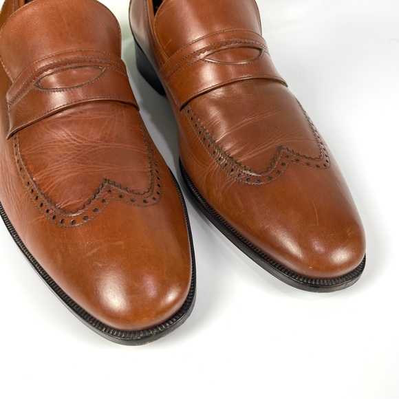 Johnston & Murphy Made in Italy brown leather dress shoes Sz 10.5M 24-0730 - Picture 3 of 14